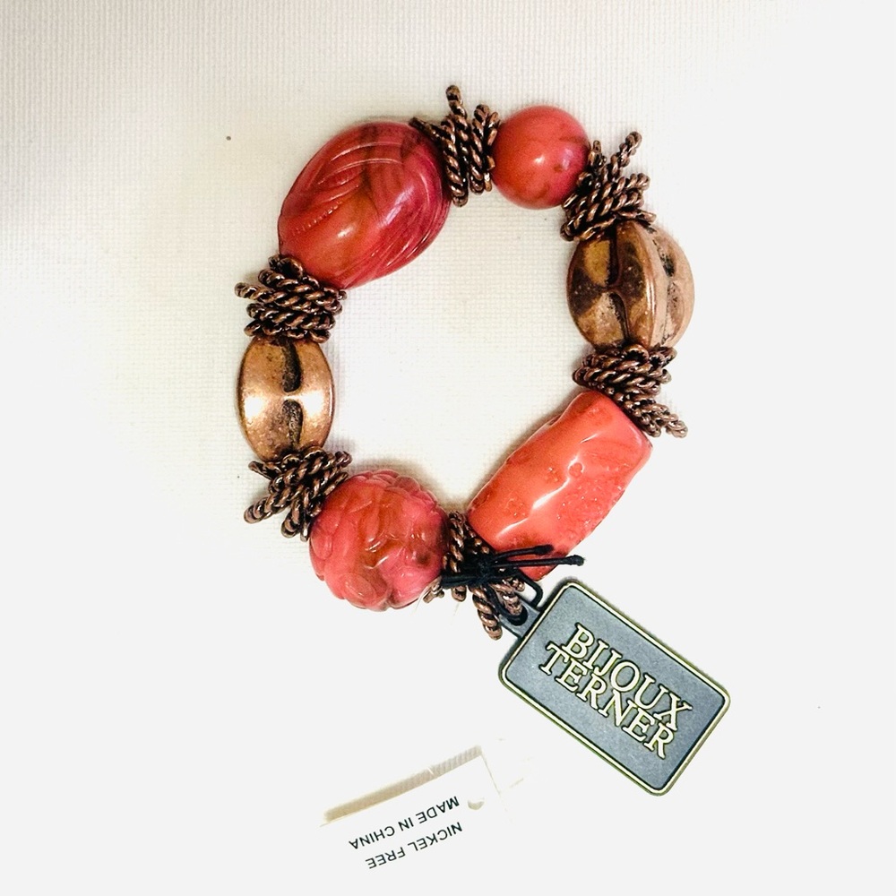 4 /$50 NWT Bijoux Terner Orange and Brown Bohemian Bracelet
